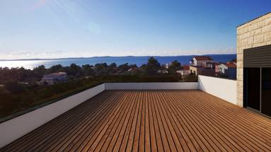 Zadar, Vir, czteropokojowe mieszkanie 150m2 z tarasem na dachu, NOWO WYBUDOWANE
