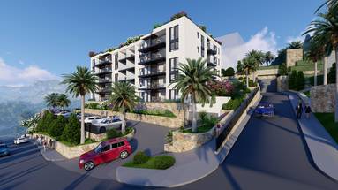 Makarska, novostavba, jednoizbový byt s krytou terasou, 52,10 m2